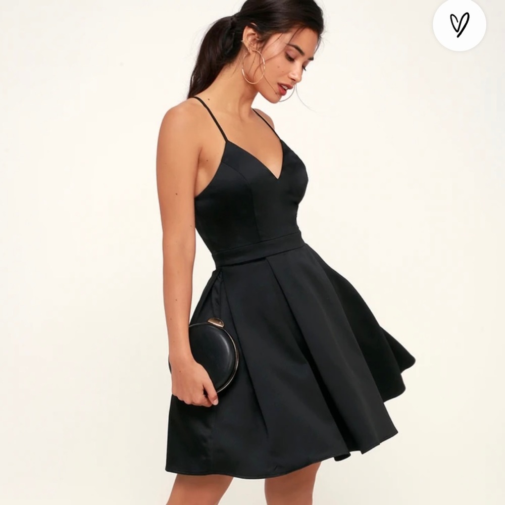 NWT Lulus Black “Be with You”  Skater dress